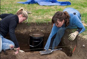 Students participate in an archaeological excavation onsite as part of the annual Archaeology Field School Students participate in an archaeological excavation onsite as part of the annual Archaeology Field School