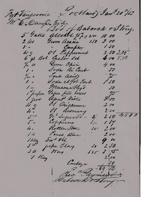 A hand-written order for goods from the sutler at Fort Vancouver A hand-written order for goods from the sutler at Fort Vancouver
