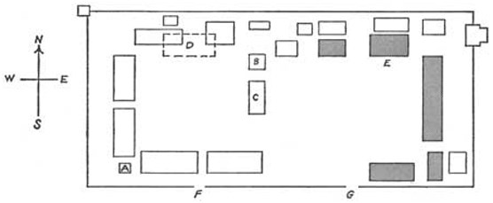 Diagram of Fort Vancouver showing buildings within the stockade from 1829 - 1841.