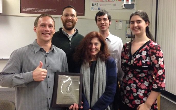 Faculty and students involved in the field school pose in a classroom on the WSUV campus.