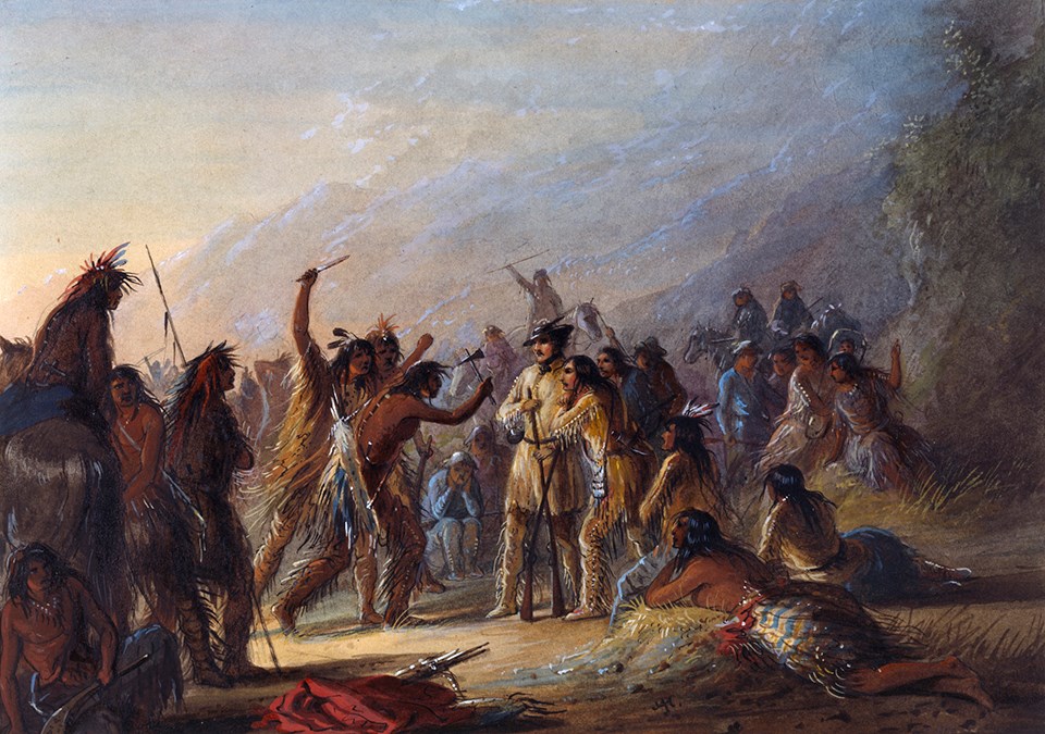 Painting of William Drummond Stewart by Alfred Jacob Miller