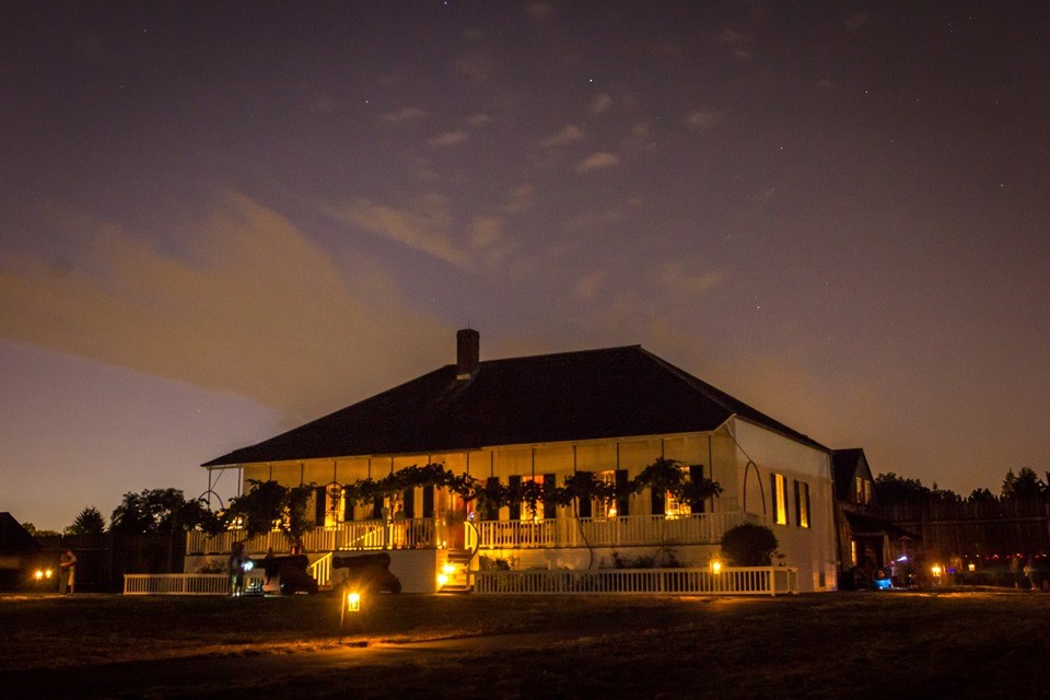 Chief Factor's House after dark