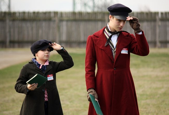 Two boys from the Young Engage School.