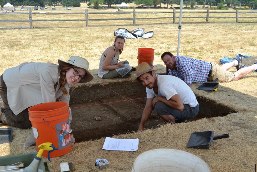Field School students work on an archaeological excavation at the site of the Spruce Mill
