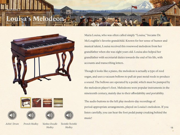 Image of page 20 from The McLoughlin Family Collection, showing the family's melodeon.