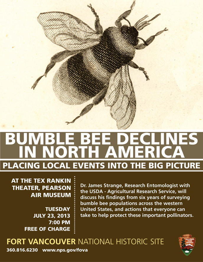Poster advertising the 7/23 bumble bee evening talk Poster advertising the 7/23 bumble bee evening talk
