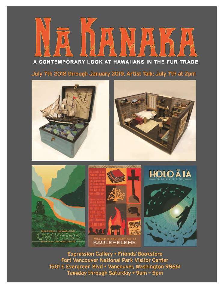 NaKanaka Poster Poster showing images of poster prints and three dimensional artwork along with exhibit name.
