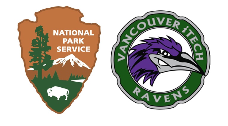 National Park Service arrowhead logo and logo for iTech Preparatory