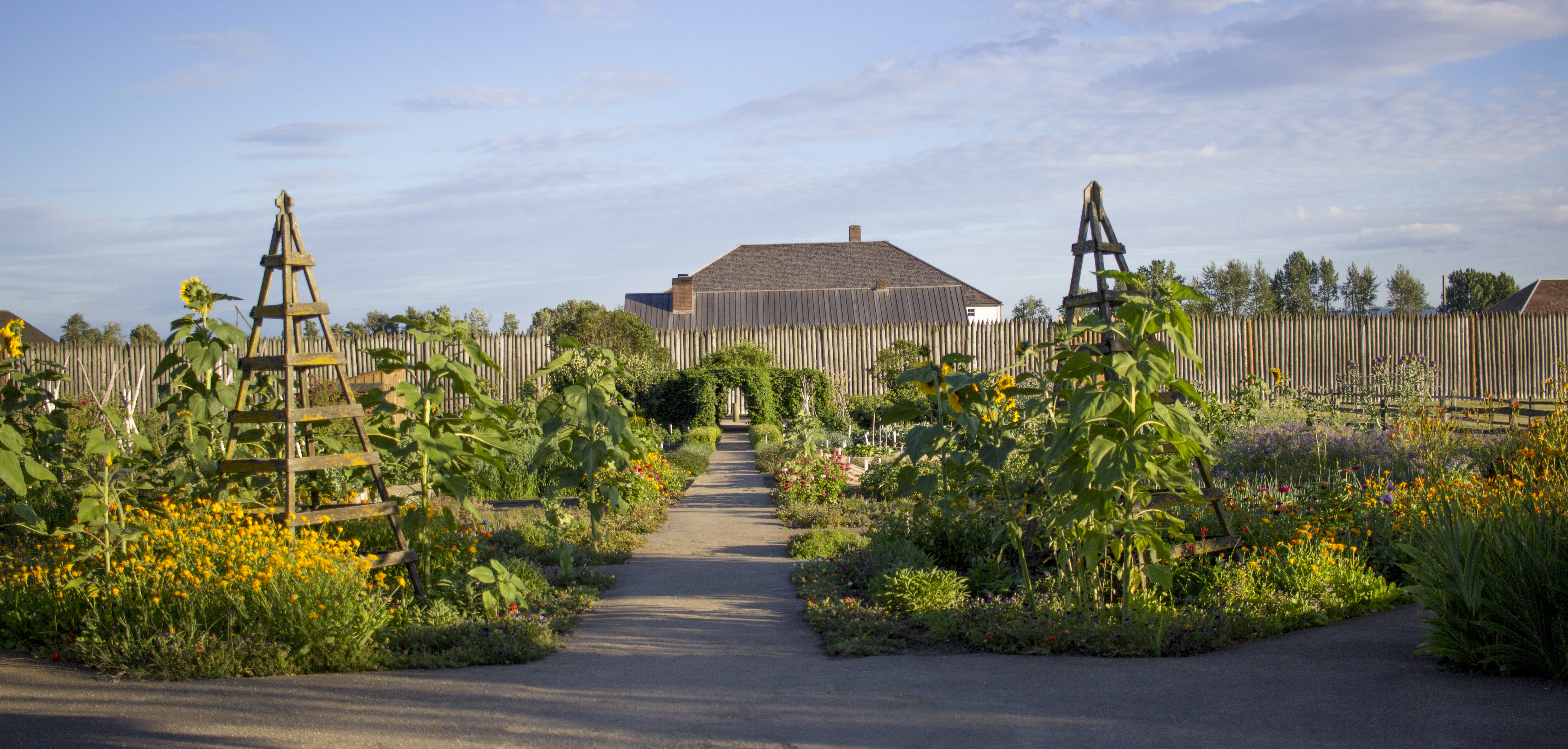 Reconstructed Fort Vancouver and garden