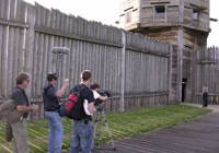 image of a film crew filming near the fort's bastion image of a film crew filming near the fort's bastion