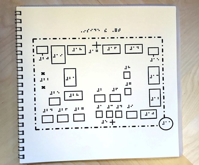 Photo of Braille map of Fort Vancouver. Photo of Braille map of Fort Vancouver.