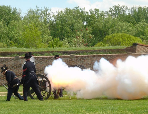 cannon firing