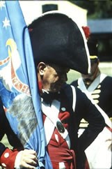 Photo of re-enactor in British uniform