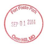 Fort Foote Park Passport Stamp