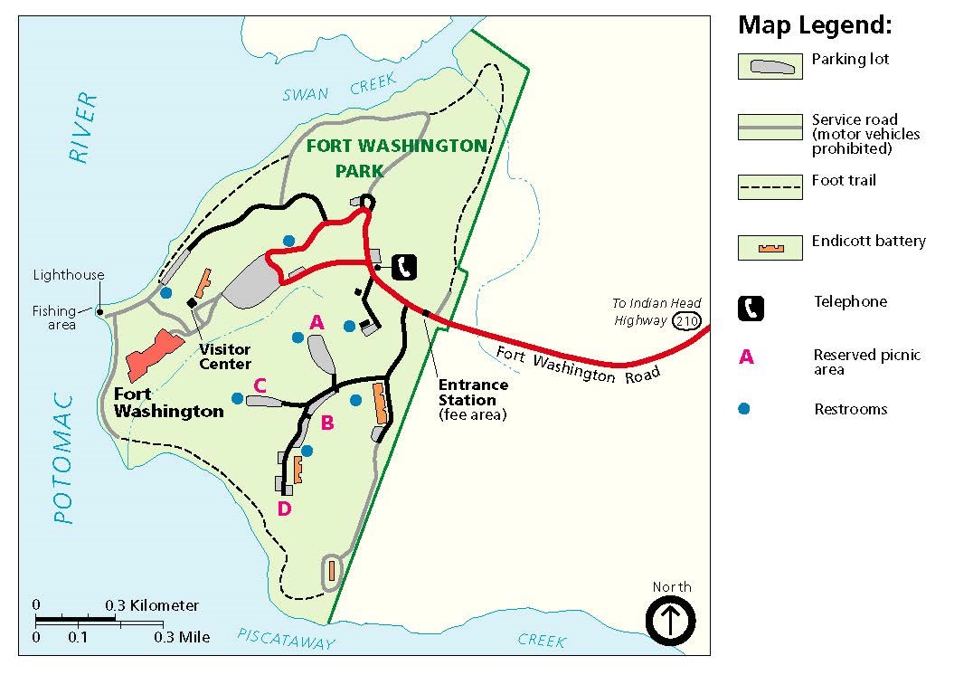 Map of Fort Washington Park
