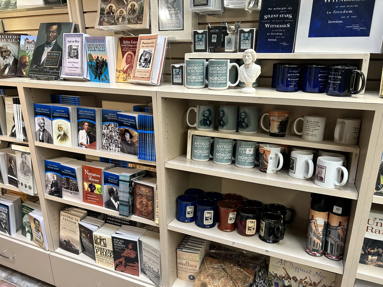 Merchandise in the park bookstore