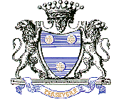 Gallatin family crest Gallatin family crest with two lions, a shield with a coronet and a banner reading Persevere