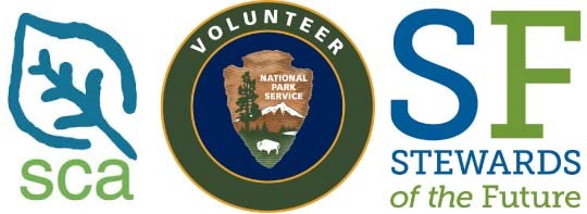 Logos for Student Conservation Association, NPS Volunteers-In-Parks, and Stewards of the Future Logos for Student Conservation Association, NPS Volunteers-In-Parks, and Stewards of the Future