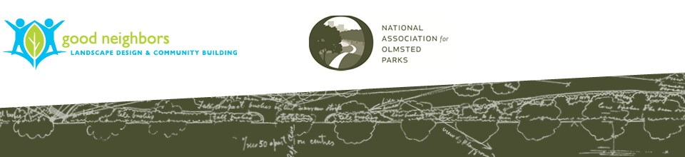 Logos for Good Neighbors and National Association for Olmsted Parks