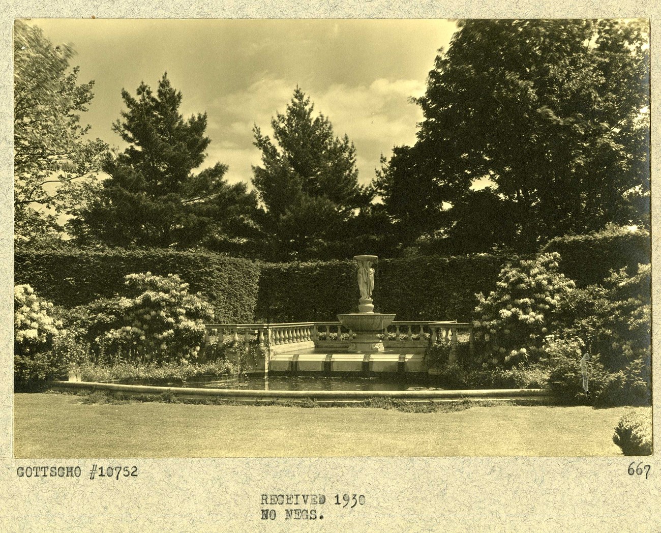 Fountain of the Muses in a garden setting