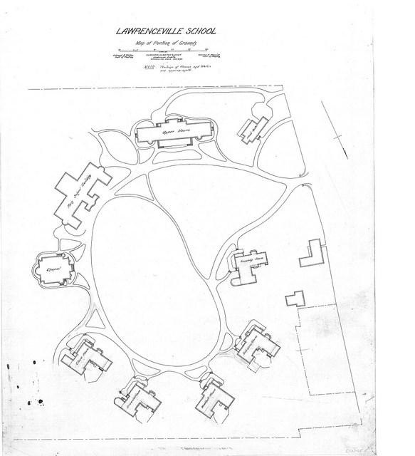 Plan for Lawrenceville School which included ideas originally created for the College of California.