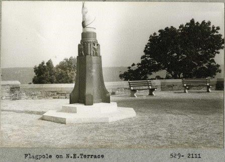 Base of the flag pole in Fort Tryon Park