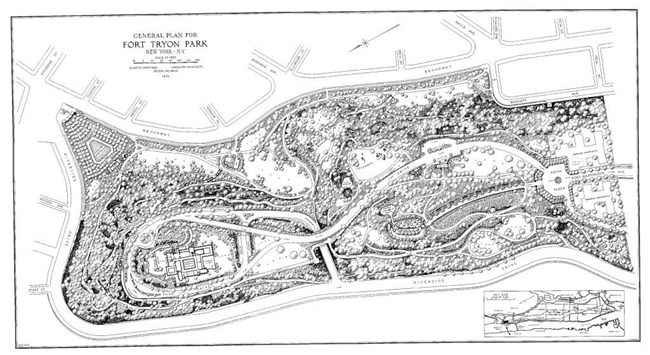 Fort Tryon Park Map Fort Tryon Park: General Plan - Frederick Law Olmsted National Historic  Site (U.s. National Park Service)