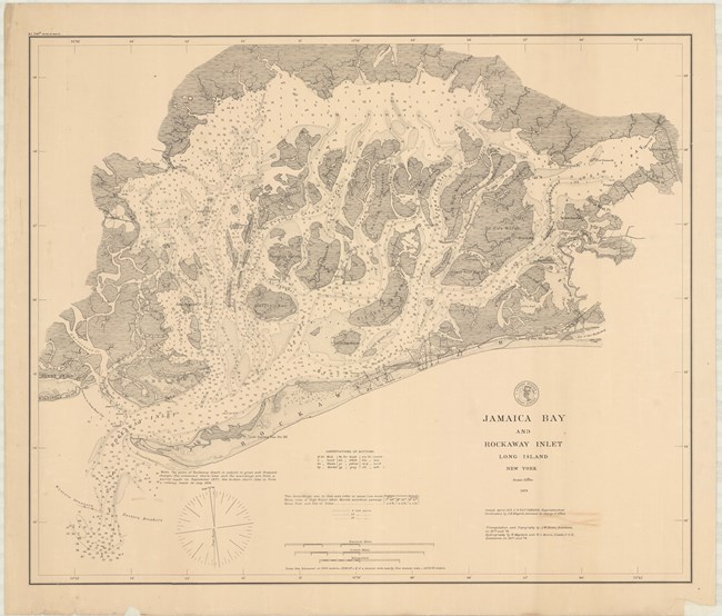 Map of island area with many small islands in water.