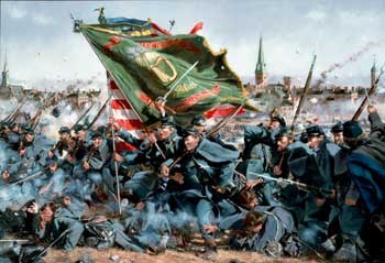 Artist depiction of charge of Irish Brigade