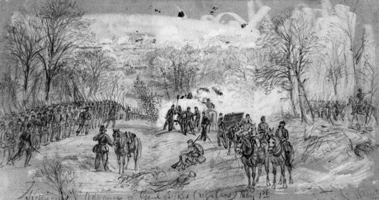 Sketch of advance of Sykes' Division on May 1, 1863.