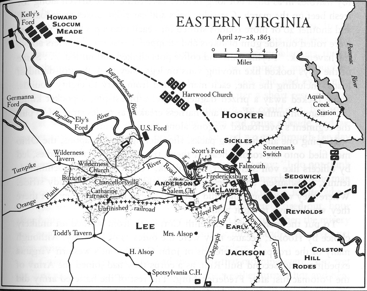 Map of Opening Movements at Chancellorsville