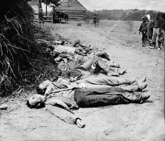 Confederate dead on the Harris farm