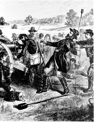 Sketch depicting death of General Sedgwick