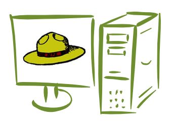 National Park Service hat on green computer screen National Park Service hat on green computer screen