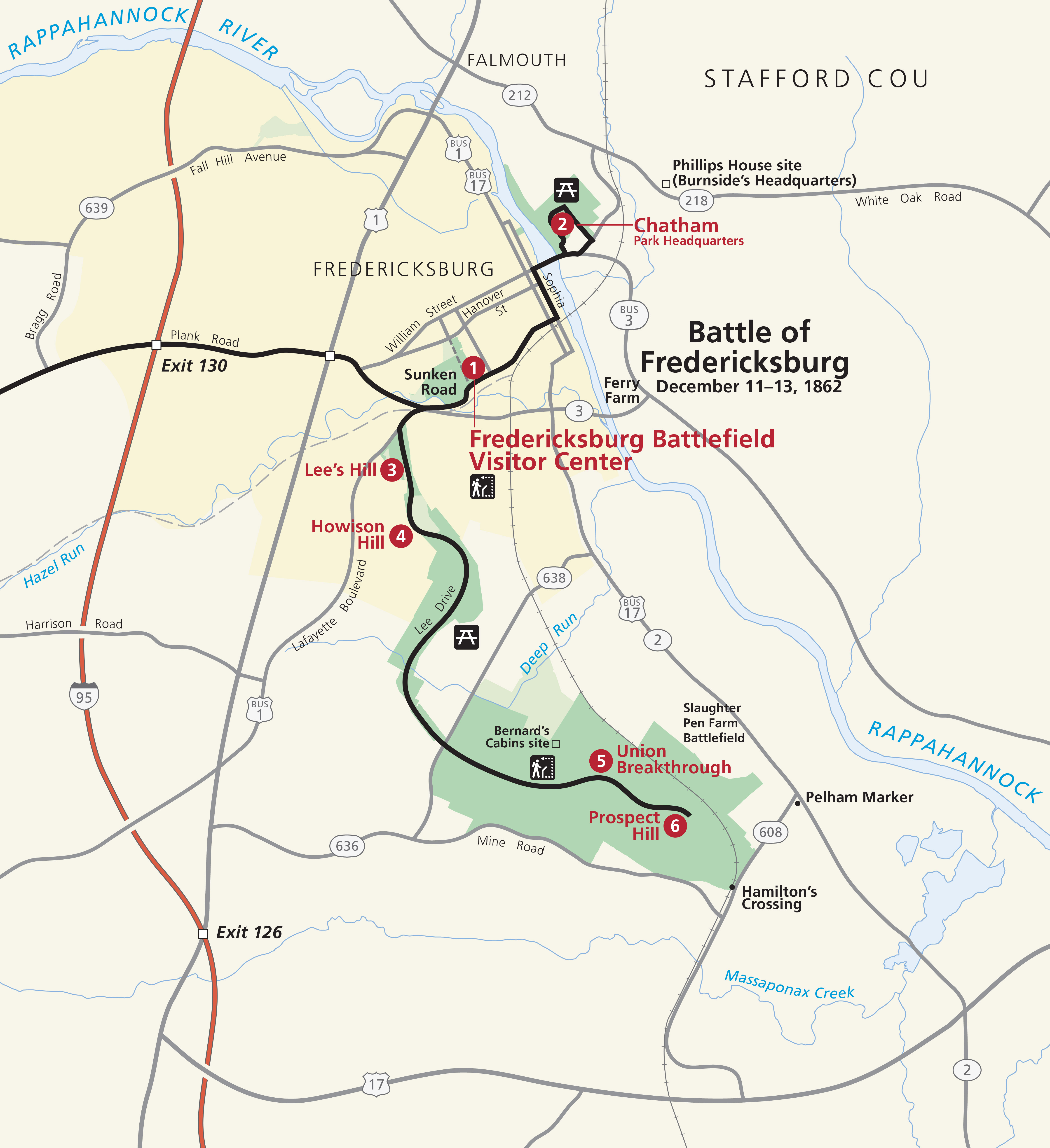 map of fredericksburg va Maps Fredericksburg Spotsylvania National Military Park U S map of fredericksburg va