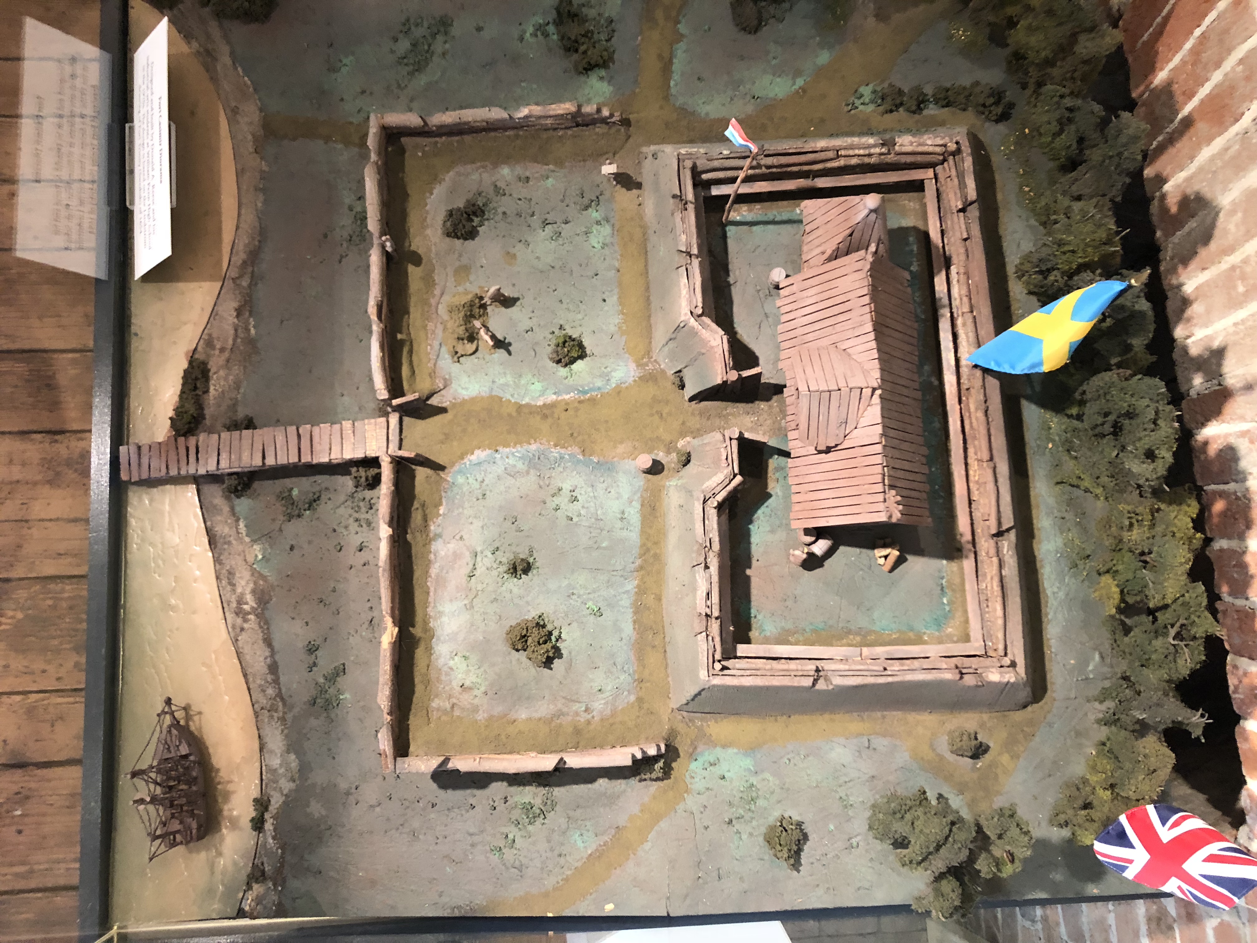A birds eye view of a miniature fort.