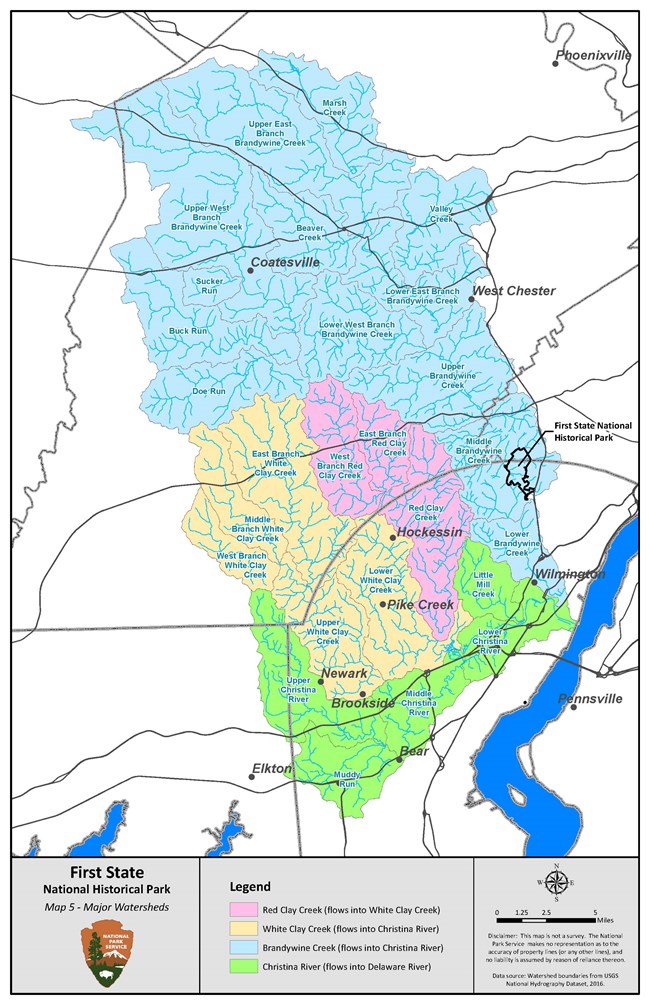 A map showing all of the major watersheds that surround Beaver Valley.