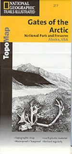 Park map cover with line drawing of a mountain with a caribou antler in the foreground.