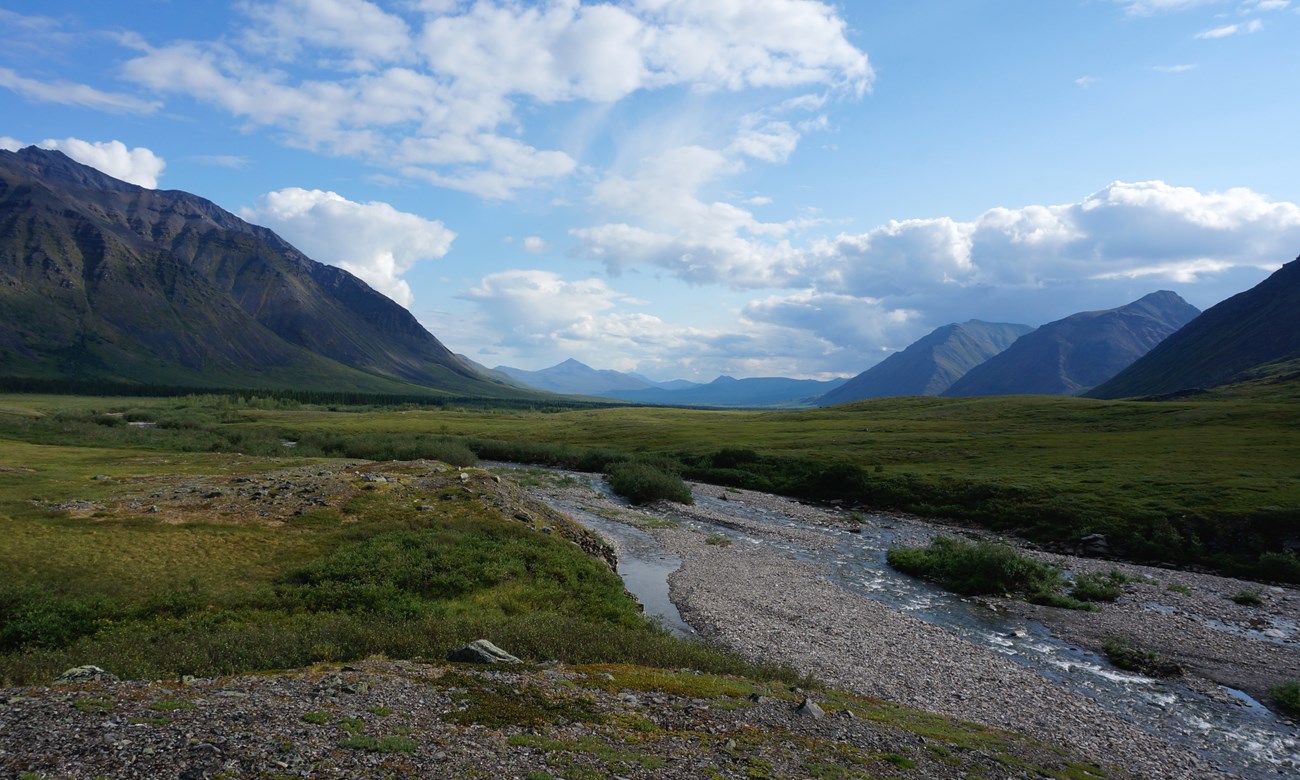 Tinayguk River running through a mountain valley