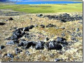 5000 year old stone tent ring in Gates of the Arctic National Park 5000 year old stone tent ring in Gates of the Arctic National Park