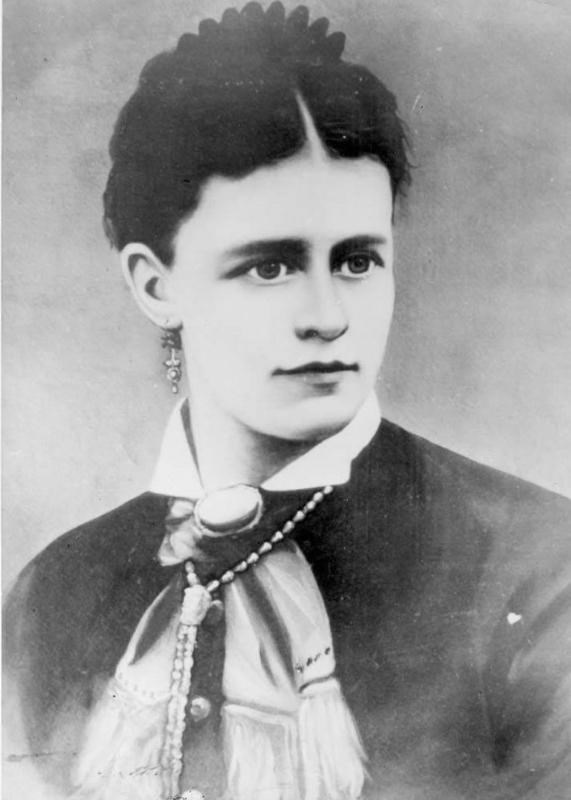 Nellie Cashman painting of 1874 photo Painted portrait of a young woman