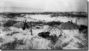 Traditional Nunamiut caribou skin houses