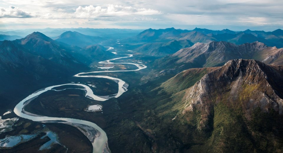 Aerial view of the Alatna River