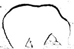 An outline of a grizzly bear.