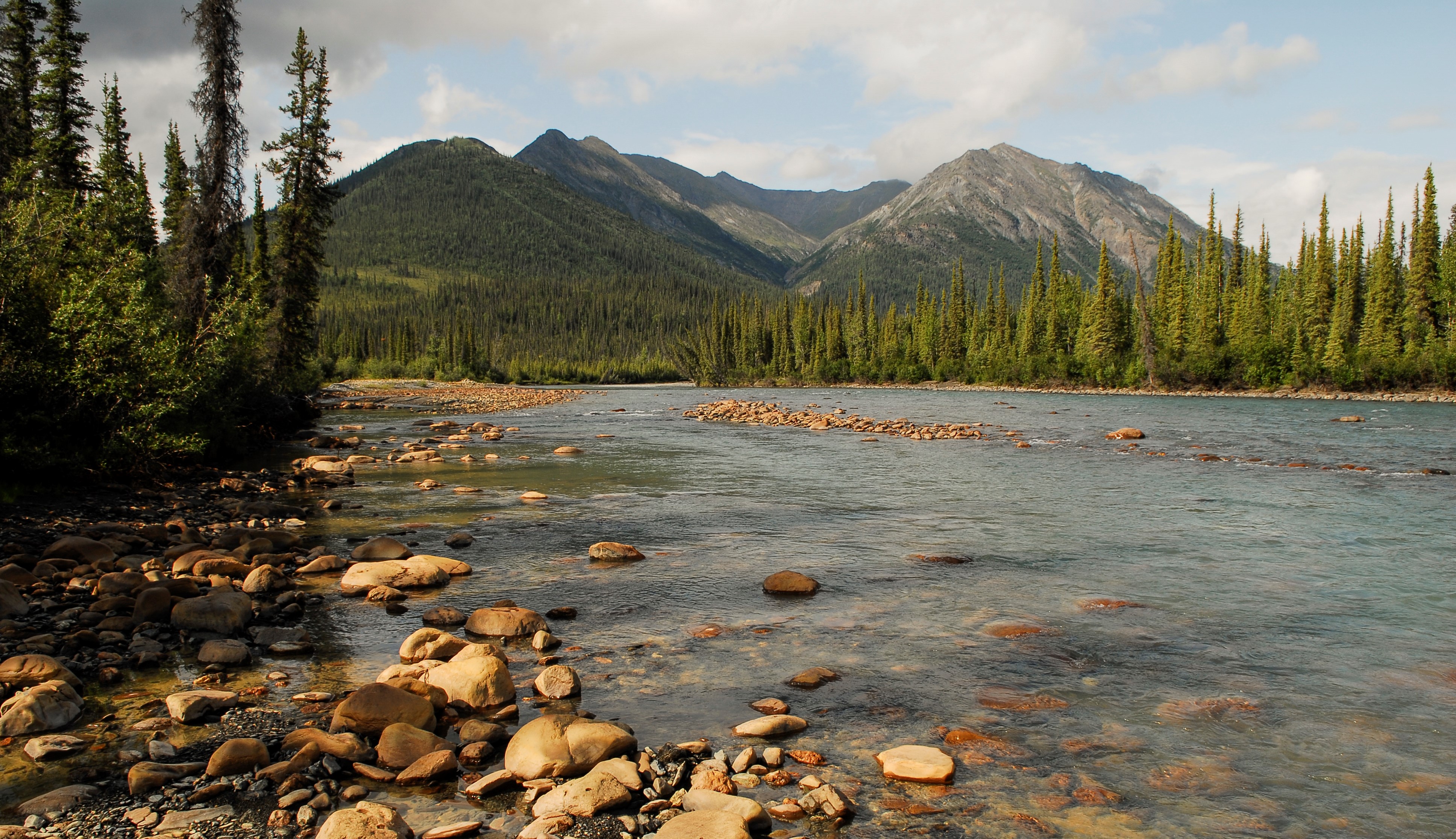 View of Eroded Mountain above the North Fork Koyukuk River