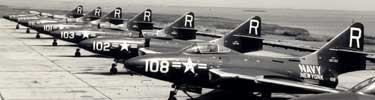 Grumman F9F "Panthers" at Floyd Bennett Field circa 1955. Grumman F9F "Panthers" at Floyd Bennett Field circa 1955.