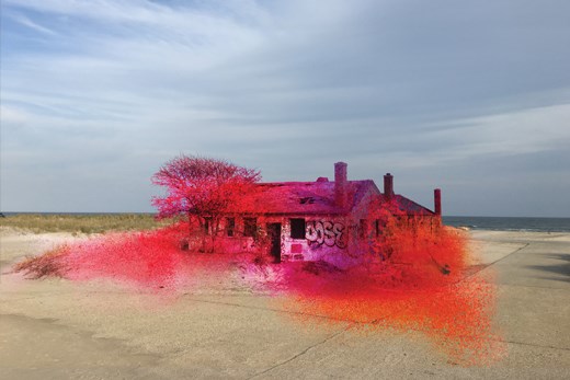 The Rockaway! Art exhibit at Fort Tilden runs from July 2 through November 2016. Katarina Grosse presents a large scale installation the decaying aquatics building of Fort Tilden. The Rockaway! Art exhibit at Fort Tilden runs from July 2 through November 2016. Katarina Grosse presents a large scale installation the decaying aquatics building of Fort Tilden.
