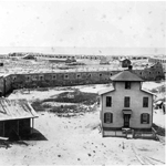 Never completed, a section of the Fort at Sandy Hook is pictured here in the 1880s.