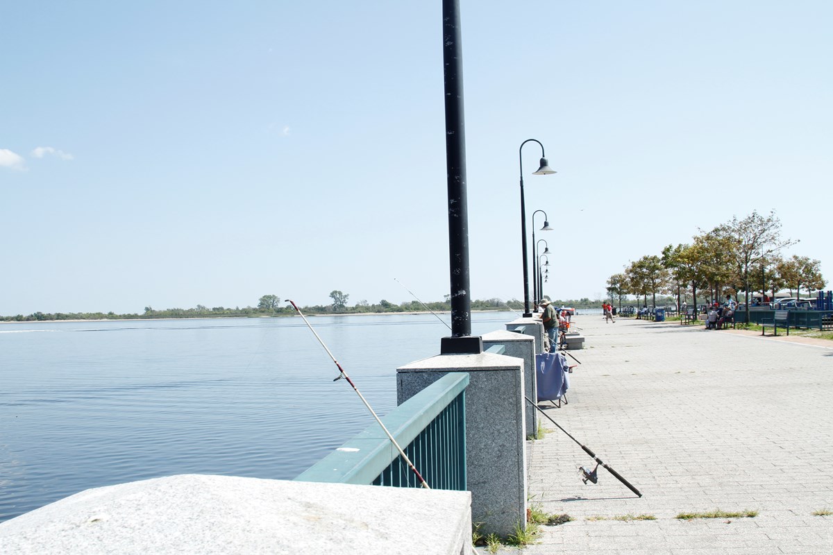 fishing poles at Gateway's Canarsie Pier