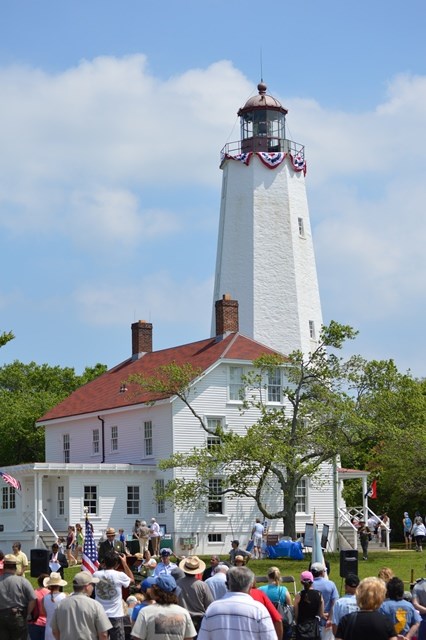 The lighthouse was decorated for its 250th anniversary in June 2014. NPS PHOTO